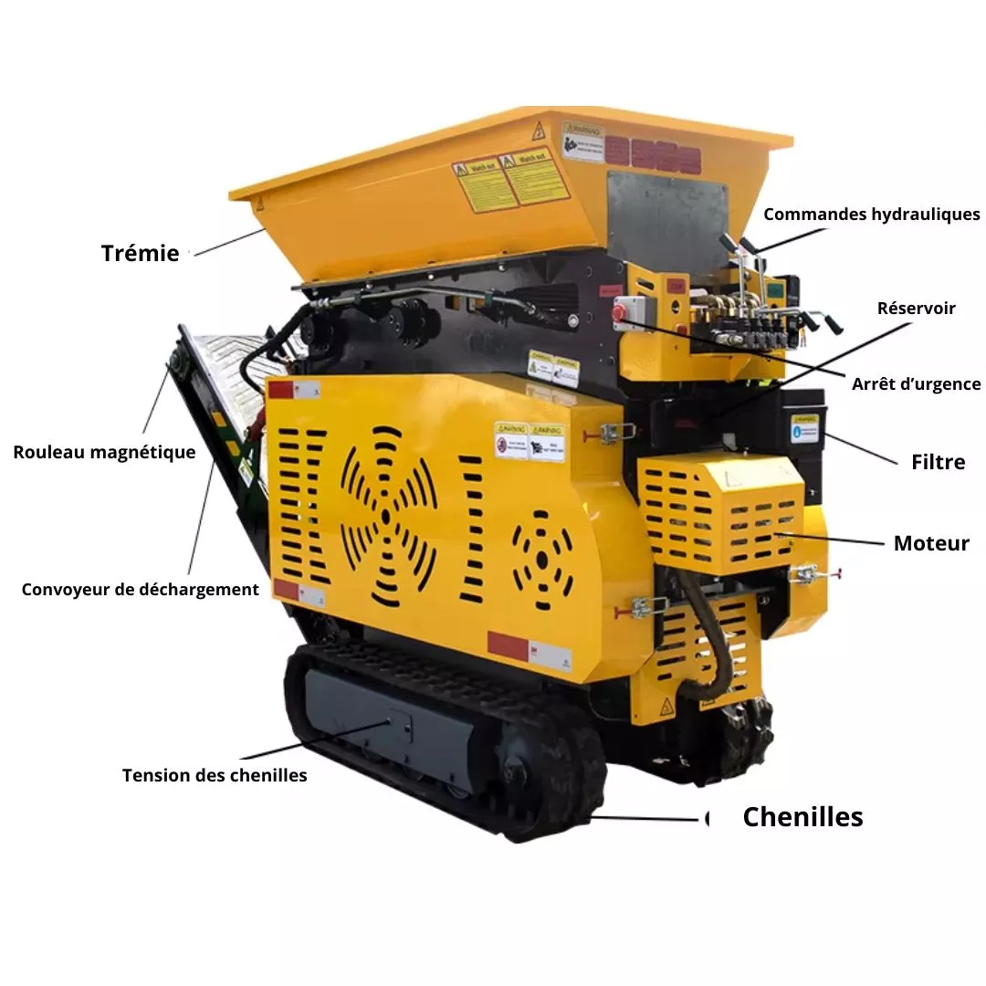 EB-20 concasseur mobile sur chenilles — vue latérale