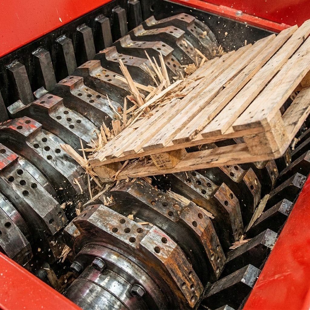 Broyeur de palettes double arbre