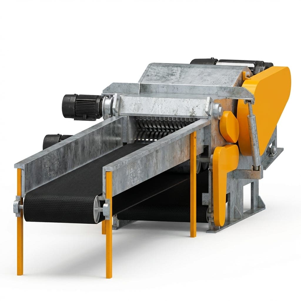 FS1300PLUS — vue frontale du broyeur à tambour industriel